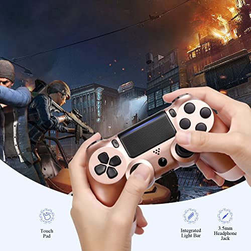 2 Pack Wireless Game Controller for PS4 Controller, ATISTAK Remotes Compatible with Playstation 4 Controller, Works with Gamepad/Mando/Joystick, Titanium Blue and Rose Gold, Cheap and New, 2022