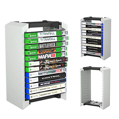 PS5 Game Holder Storage, PS5 Video Game Organizer, Storage Tower for PS5 Games, Video Game Storage Stand, Storage Stand for PS5 PS4 Xbox One Games (for 12 Game Boxes)