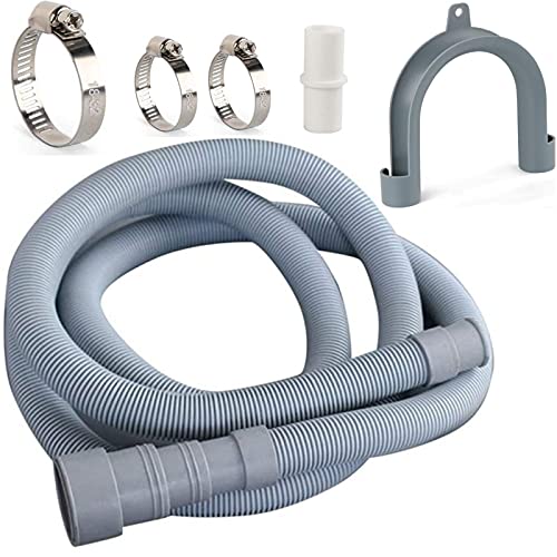 Lyplus 10ft Washing Machine Drain Hose With Clamp, Universal Extension Hose Kit for Washing Machine, Dryer, Heavy-Duty Hoses Fit up to 1-1/2 Inch Drain Outlets, Fit for Whirlpool, LG, GE, Samsung