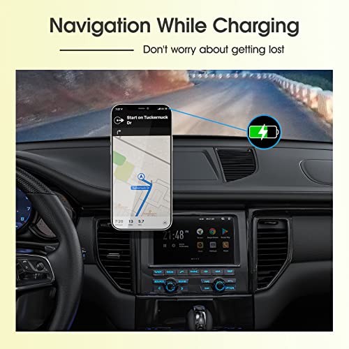 Magnetic Wireless Car Charger, 360° Rotation Adjustable Magnetic Phone Car Mount Compatible with Caseless or Magsaf Cases iPhone 14/13/12 Series, Air Vent Clip Car Charging Mount with Strong Magnet