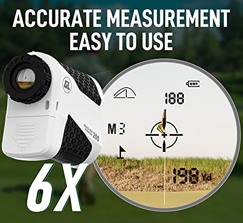 Laser Golf Rangefinder with Slope, Golf Range Finder, Flagpole Lock Yardage Devices with Vibration, High-Precision 6X 650 Disc for Golfing, Hunting, Target Shooting, Focus, Angle & Distance