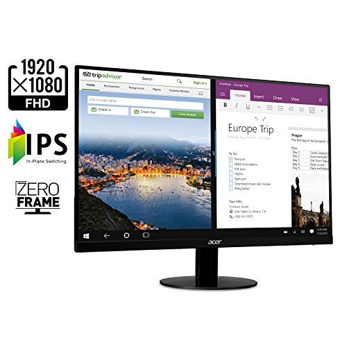 Acer SB220Q bi 21.5 Inches Full HD (1920 x 1080) IPS Ultra-Thin Zero Frame Monitor (HDMI & VGA Port), Black