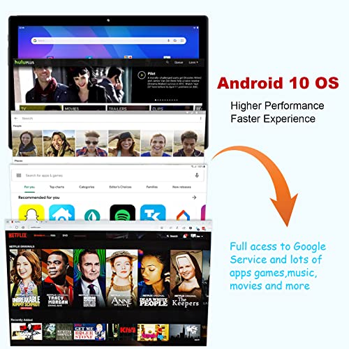 Tablet with Keyboard, 2 in 1 Android 10 Tablet 10 inch, 4G Tablet with Sim Card Slot, Octa-Core Processor, 4 GB RAM, 64GB ROM,Support Dual Sim Card, WiFi, 5000mAh, Bluetooth, GPS, OTG, 1280x800 HD IPS