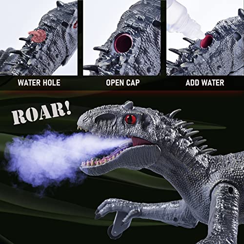 Remote Control Dinosaur Toy for Kids 3-5 5-7 8-12, Electric Robot Dinosaur for Boy Gift Imitates with Lights and Sounds, Walking Roaring Simulation Velociraptor Rechargeable