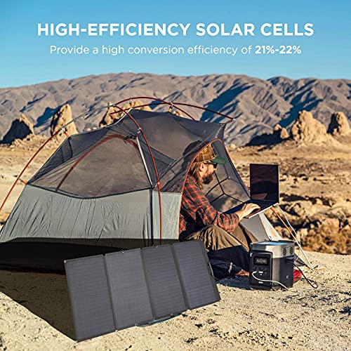 EF ECOFLOW 160 Watt Portable Solar Panel for Power Station, Foldable Solar Charger with Adjustable Kickstand, Waterproof IP68 for Outdoor Camping RV Off Grid System