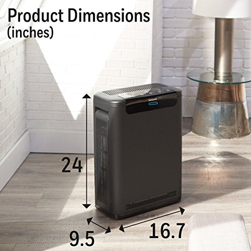 Honeywell Professional Series True HEPA Air Purifier, Airborne Allergen Reducer for Large Rooms (325 sq ft), Black - Wildfire/Smoke, Pollen, Pet Dander, and Dust Air Purifier, HPA600B