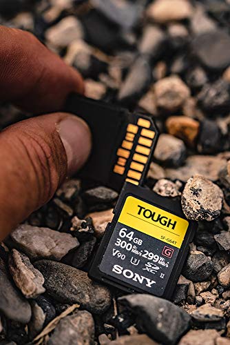 Sony TOUGH-G series SDXC UHS-II Card 128GB, V90, CL10, U3, Max R300MB/S, W299MB/S (SF-G128T/T1)