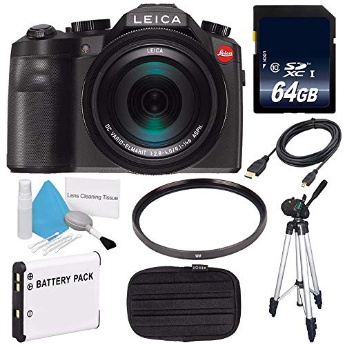 Leica V-LUX (Typ 114) Digital Camera + Extra Battery + Flexible Tripod with Gripping Rubber Legs Bundle 40