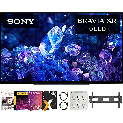 Sony XR48A90K Bravia XR A90K 48 inch 4K HDR OLED Smart TV 2022 Model Bundle with Premiere Movies Streaming + 37-100 Inch TV Wall Mount + 6-Outlet Surge Adapter + 2X 6FT 4K HDMI 2.0 Cable