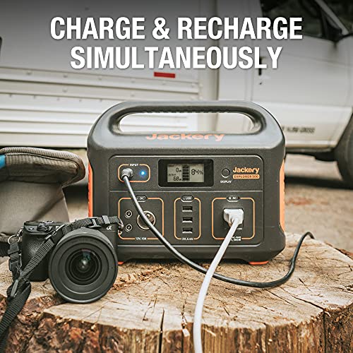 Jackery Portable Power Station Explorer 500, 518Wh Outdoor Solar Generator Mobile Lithium Battery Pack with 110V/500W AC Outlet (Solar Panel Optional) for Road Trip Camping, Outdoor Adventure