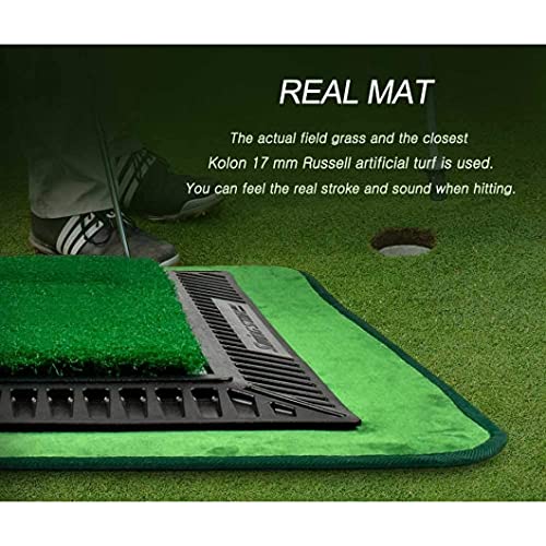 WINNER SPIRIT Real Swing 300 Golf Swing & Hitting Trainer, True Impact, Checking Path After Swing Practice Mat Groover Training Aid, Height Adjustable (All Set)