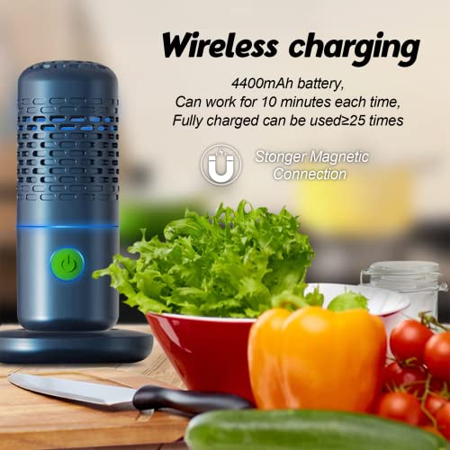 THM Fruit and Vegetable Cleaning Machine, Mini Food Purifier Portable Fruit Vegetable Washing Machine USB Wireless Food Purifier for Cleaning Fruits and Vegetables, Rice, Meat