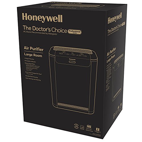 Honeywell Professional Series True HEPA Air Purifier, Airborne Allergen Reducer for Large Rooms (325 sq ft), Black - Wildfire/Smoke, Pollen, Pet Dander, and Dust Air Purifier, HPA600B