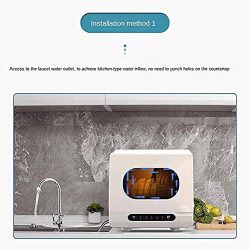 Household Fully Automatic Smart Small Dishwasher, 360°Cleaning / 20 Minutes 72°C High Temperature Cleaning and Quick Air Drying