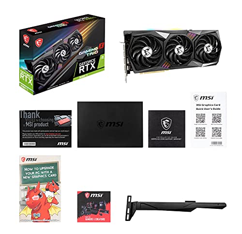 MSI Gaming GeForce RTX 3080 Ti 12GB GDRR6X 320-Bit HDMI/DP Nvlink Torx Fan 3 Ampere Architecture OC Graphics Card (RTX 3080 Ti Gaming X Trio 12G)