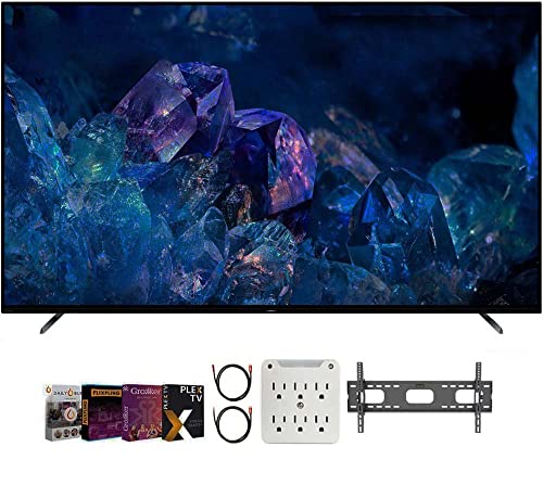 Sony XR55A80K Bravia XR A80K 55" 4K HDR OLED Smart TV (2022 Model) Bundle with Premiere Movies Streaming + 37-100 Inch TV Wall Mount + 6-Outlet Surge Adapter + 2X 6FT 4K HDMI 2.0 Cable