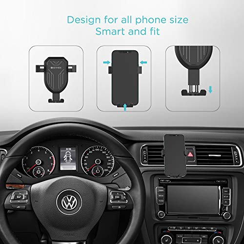 Keymox Wireless Charger, 10W Car Mount with Air Vent Phone Holder, 7.5W for iPhone 11, 11 Pro, 11 Pro Max, XS Max, XS, XR, X, 10W for Galaxy S10 S9 S8, Note 10 Note 9(Include Car Charger) (B08LL545PW)