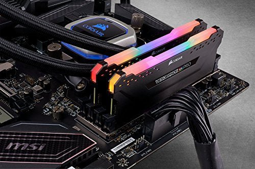 Corsair Vengeance RGB Pro 32GB (2x16GB) 2666 C16 DDR4 Desktop Memory - Black, Model Number: CMW32GX4M2A2666C16