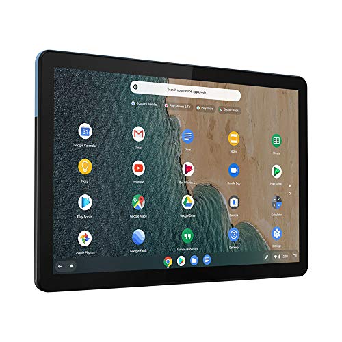 2020 Lenovo Chromebook Duet 2-in-1 10.1" FHD Touchscreen Tablet Computer, MediaTek Helio P60T CPU, 4GB RAM, 128GB SSD, ARM G72 MP3 Graphics, Dual Webcam, USB-C, Chrome OS, Blue+Gray, 128GB USB Card