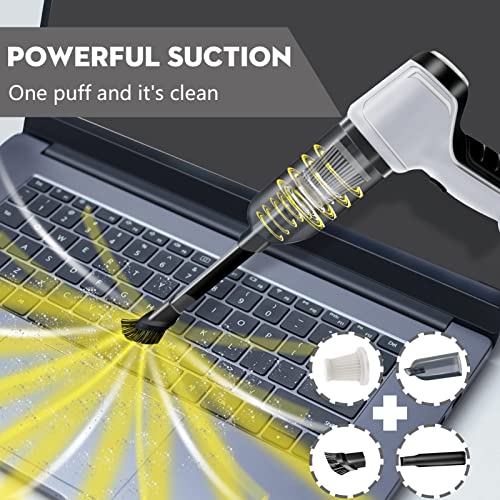 Compressed Air Duster, Keyboard Cleaner, 3-in-1 Mini Vacuum, 35000 RPM Electric Canned Air Kit, Cordless Air Can for Computer Desk Electronics Dust Cleaning, Air Blower with Rechargeable Battery