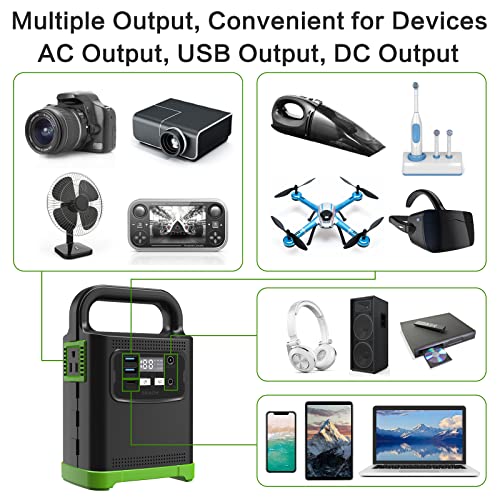 Portable Power Station 80W, SBAOH Solar Generator Energy Storage,LED Flashlight for CPAP Home Camping Emergency Backup