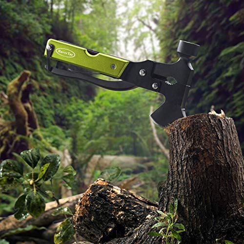 Gifts for Men Dad Husband Gifts for Him Mens Gifts RoverTac Camping Multitool Hatchet Survival Gear 14 in 1 Stainless Steel Axe Hammer Knife Saw Screwdrivers Pliers Bottle Opener Durable Sheath