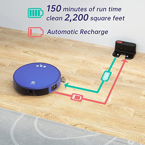 OKP K8 Robot Vacuum and Mop Combo, 2000Pa Super Suction, Integrated Design of Dust Box Water Tank, Self Charging, Robotic Vacuums for Pet Hair, Blue