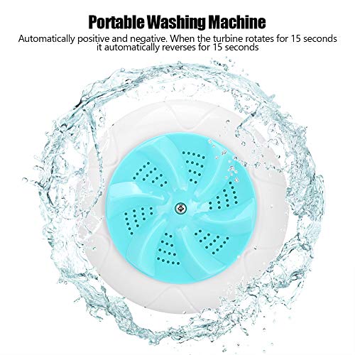 POCREATION Travel Portable Washing Machine, Mini Travel Portable Household Small Washing Machine Ultrasound Turbo Washer Laundry(Green)