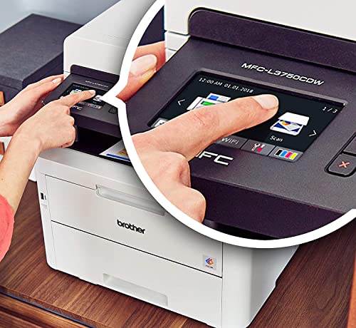 Brother Color MFC-L3750CDW All-in-One Digital Wireless Laser Printer, White - Print Copy Scan Fax - 3.7" TFT Touchscreen LCD, 24 ppm, 600 x 2400 dpi, Auto 2-Sided Printing, 50-Sheet ADF, Ethernet