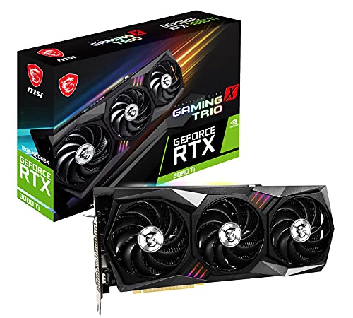 MSI Gaming GeForce RTX 3080 Ti 12GB GDRR6X 320-Bit HDMI/DP Nvlink Torx Fan 3 Ampere Architecture OC Graphics Card (RTX 3080 Ti Gaming X Trio 12G)