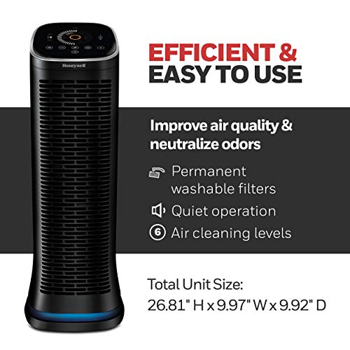 Honeywell HFD360 Air Genius 6 Air Purifier with Bluetooth, Large Rooms (260 sq. ft.), Black