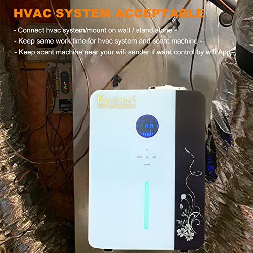 US Ship-Kevinleo Scent Machine Home Covering 3,500-7,500 sq.ft,APP Phone Control/Built-in Timer,Help Connect WiFi,Waterless,Powerful Scent Outlet,HVAC/Stand Alone,Essential Oil Diffuser Hotel