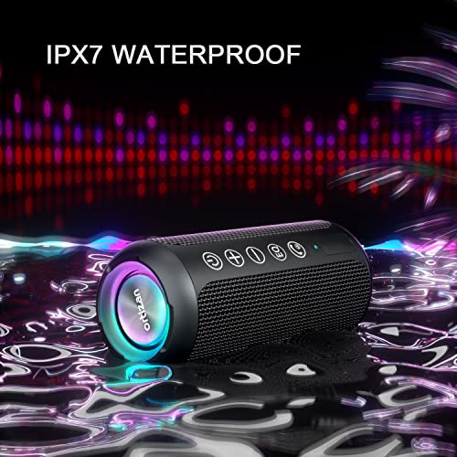 Ortizan Portable Bluetooth Speaker, IPX7 Waterproof Wireless Speaker with 24W Loud Stereo Sound, Outdoor Speakers with Bluetooth 5.0, 30H Playtime,66ft Bluetooth Range, Dual Pairing for Home