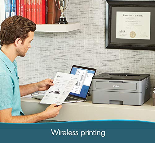 Brother HL-L23 50DW Series Compact Wireless Monochrome Laser Printer - Mobile Printing - Auto Duplex Printing - Up to 32 Pages/min - Up to 250 Sheet Paper - 1-line LCD Display + USB-C Adapter