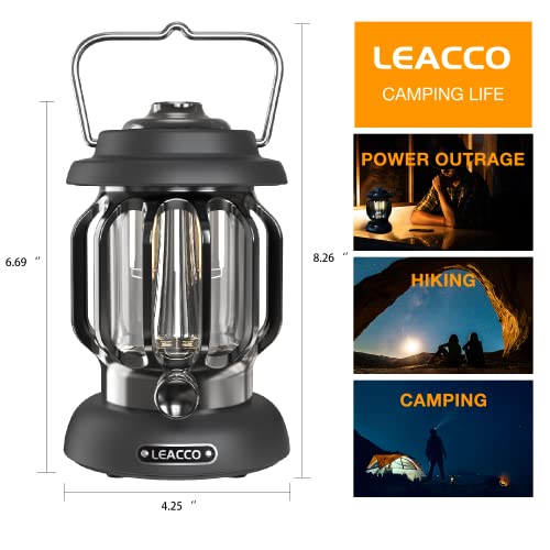 LEACCO Rechargeable Night Light,Camping Lantern Rechargeable,8-24h Runtime 5000 mAh,LED Lantern,Gift forBedroom, Christmas, Birthdays, Valentine's Day.