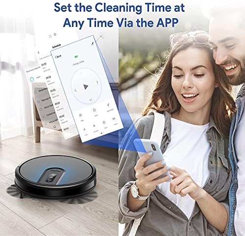 Robot Vacuum Cleaner, Bagotte 4-in-1 Robot Vacuum and Mop, Gyro Navigation, Carpet Automatic Boost,Virtual Boundary, Self-Charging, Alexa/App/WiFi Robot Vacuum for Pet Hair Hard Floor Carpets