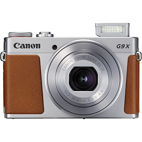 Canon PowerShot G9 X Mark II Digital Camera (Silver) (1718C001), 64GB Card, NB13L Battery, Corel Photo Software, Card Reader, Soft Bag, Flex Tripod, Hand Strap + More