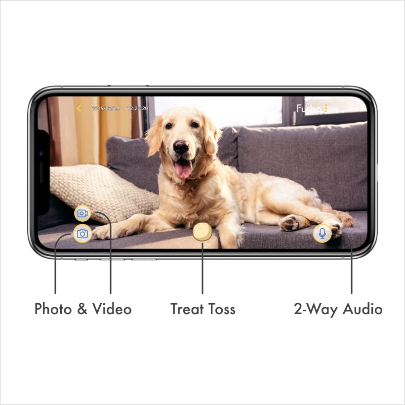 Furbo Dog Camera: Treat Tossing, Full HD Wifi Pet Camera and 2-Way Audio, Designed for Dogs, Compatible with Alexa (As Seen On Ellen)