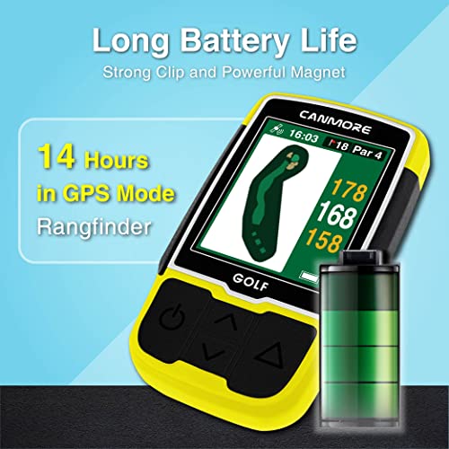 CANMORE HG200 Plus Golf GPS - (Bundle) + Another Charging Cable & Magnet & Clipper - Easy-to-Read Color - preloaded 40,000 Course map Worldwide Shape of The Green and The Fairway