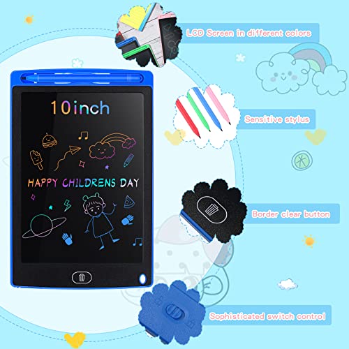 4 Pieces 10 Inch LCD Writing Tablet Doodle Board Electronic Toy Colorful Screen Doodle Drawing Pad for Kids Erasable Reusable Drawing Tablets Educational Learning Toy for Boys Girls