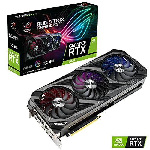 ASUS ROG Strix NVIDIA GeForce RTX 3070 Ti OC Edition Gaming Graphics Card (PCIe 4.0, 8GB GDDR6X, HDMI 2.1, DisplayPort 1.4a, Axial-tech Fan Design, 2.9-Slot, Super Alloy Power II, GPU Tweak II)