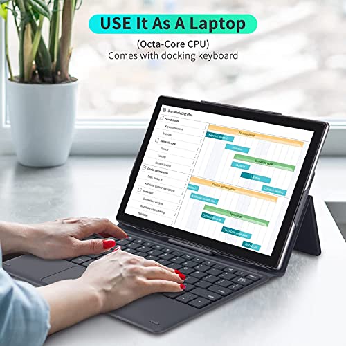 Android 10.0 Tablet PC, 10.1" Octa-Core Tablet 4G LTE with Dual Micro SIM, RAM 4G / ROM 64G, 1280x800Tablet with Keyboard and Stylus Pen,GPS, OTG, G-Sensor, Light Sensor, TF Card, BT 5.0, WiFi.