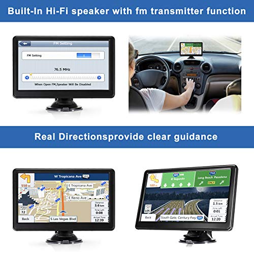 2022 Upgrade GPS Navigation for Car Truck, 7 inch Touch Screen GPS Navigation System, Free Lifetime Map Updates, Speed/Traffic/Height Limit/Weight Limit Warning, Spoken Turn-by-Turn Directions