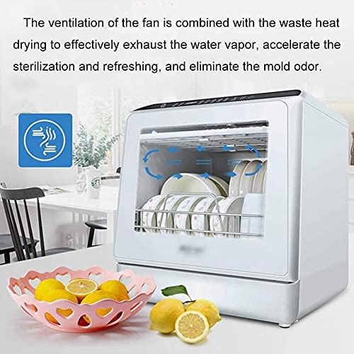 Dishwasher Table Top Dishwasher Table Top Disinfection Cabinet Without Installation Home Smart Dishwasher 5L Water Tank Dual Mode Water Inlet (Color : White, Size : 42.8 42.5 46.8cm)