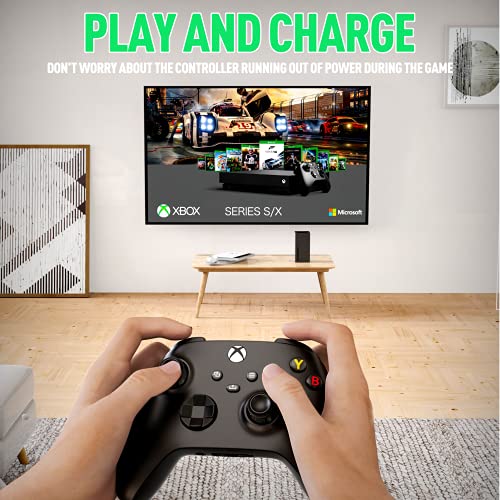 2 Pack Rechargeable Controller Battery Pack for Series X/S with 2.5h Fast Charge Play and Charge Kit with 2FT Type-C USB Charging Cable for Xbox Series Wireless Remote