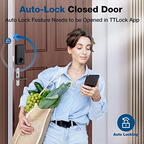 Smart Door Lock - Fingerprint Keyless Entry Door Lock with Bluetooth APP, Electronic Keypad, Spare Keys, IC Card, Codes, IP65 Waterproof Security Smart Deadbolt Easy Install for Home Apartment Office