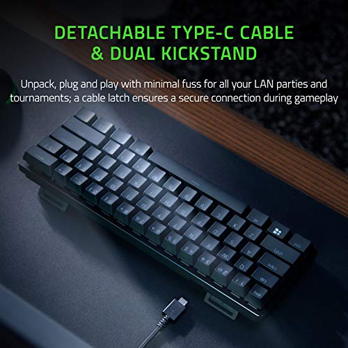 Razer Huntsman Mini 60% Gaming Keyboard: Fast Keyboard Switches - Linear Optical Switches - Chroma RGB Lighting - PBT Keycaps - Onboard Memory - Classic Black