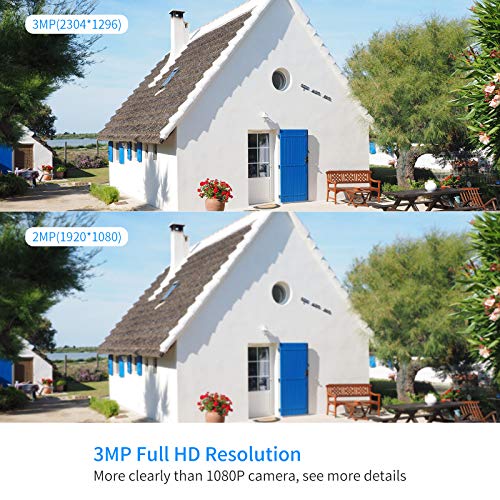 【3TB HDD Pre-Install, 2K】 Hiseeu Wireless Security Camera System, 8CH 1296P NVR 8Pcs Outdoor/Indoor WiFi Surveillance Camera 3MP with Night Vision,Waterproof,Motion Alert,One-Way Audio,Remote Access