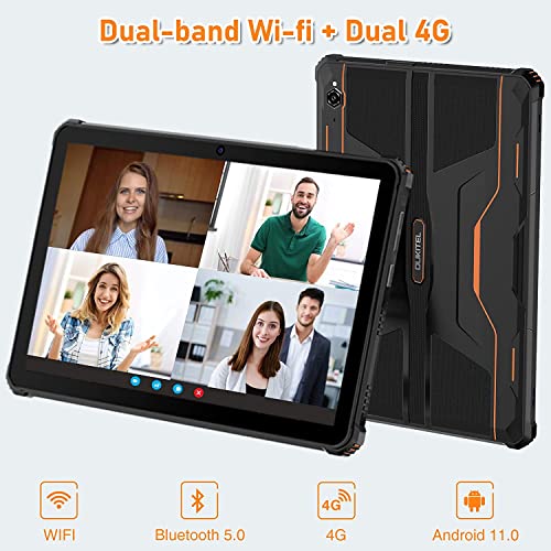 OUKITEL RT1 Android 11 Tablet,10.1 Inch Rugged Tablet with 10000mAh Large Battery, Octa-Core 4GB RAM 64GB ROM, Dual 4G SIM+5G WiFi,1920x1200 FHD+ Tablet, 16+16MP Camera,Sim Free Tablets, GPS/OTG/BT5.0