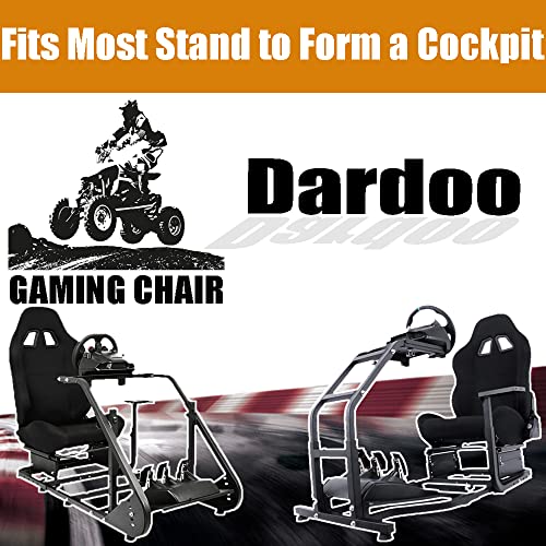 Dardoo Racing Simulator Cockpit Gaming Seat with Adjustable Double Slide Adapt Gaming Simulator Cockpit Racing Wheel Stand Chair Video Game Chairs Black